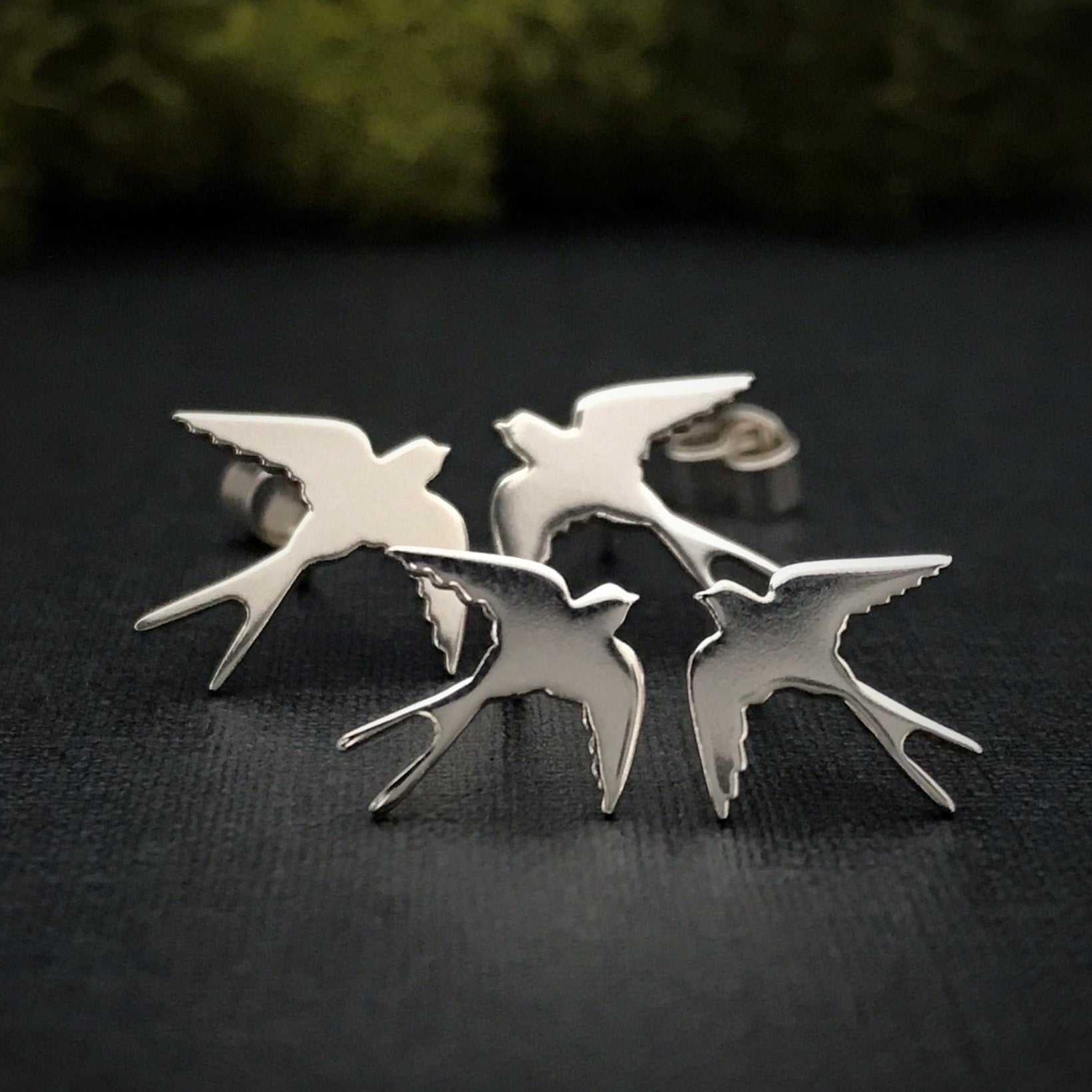 Sterling silver swallow earrings best sale