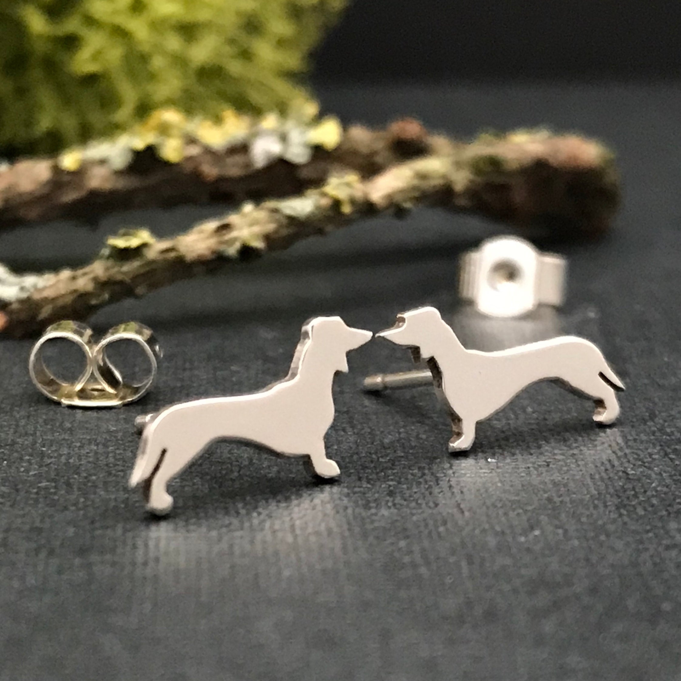 Sterling silver shop dachshund earrings